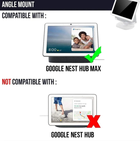 Wasserstein Adjustable Stand for Google Nest Hub Max (Chalk) - Picture 6 of 7